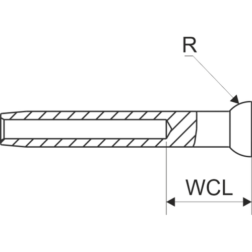 Seldén ワイヤー用ステムボールターミナル共通寸法図：R・WCL（カップ構成図ではありません）