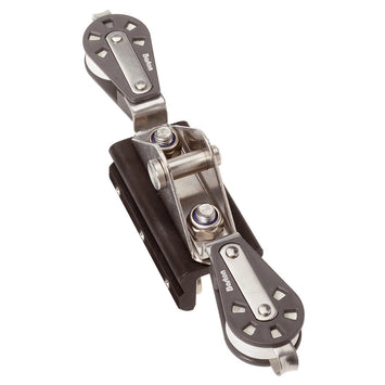 28mm I Section Mainsheet Traveller 6 Wheel 3:1 Single Blocks with Becket Each Way