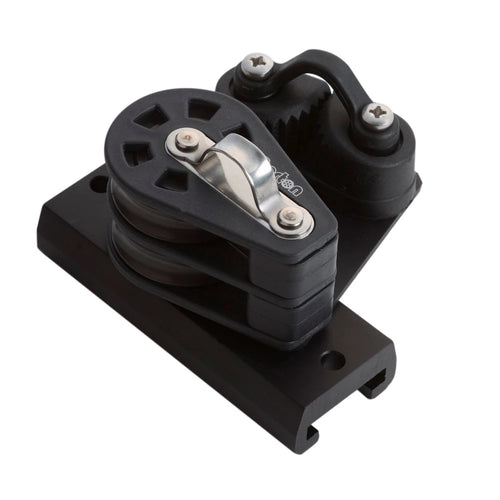 28mm I Section Mainsheet Track End Fitting With Double Sheave, Becket and Cam