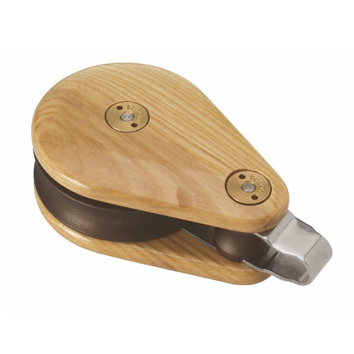 Wooden Block 80mm Single Fixed Eye