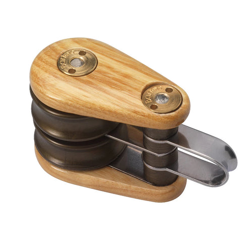 Wooden Block 45mm Double Fixed Eye