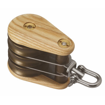 Wooden Block 45mm Triple Swivel