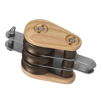 Wooden Block 45mm Triple Swivel & Becket