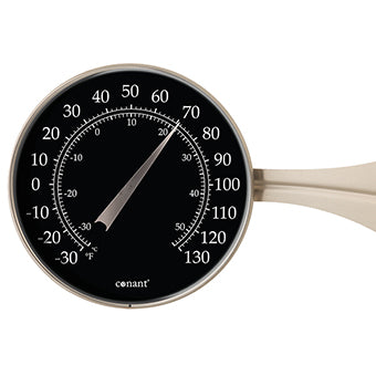 Weems & Plath Conant 8.5インチ文字盤温度計／Satin Nickel（サテンニッケル）・高コントラスト黒色 T10 BLKSN