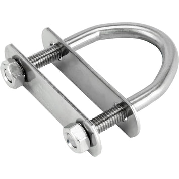 Uボルト - 上部および下部プレート - 8mmロッド 内幅43mm (U BOLT - TOP & BOTTOM PLATE - 8MM ROD 43MM INT WIDTH)
