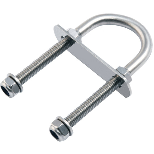 Uボルト（トッププレート付き） - 6mmロッド 内幅32mm (U BOLT WITH TOP PLATE - 6MM ROD 32MM INT WIDTH)
