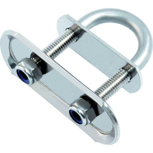 Uボルト - 上部および高耐久ボトムプレート - 6mmロッド 内幅22mm (U BOLT - TOP & HEAVY DUTY BOT PLATE - 6MM ROD 22MM INT WIDTH)