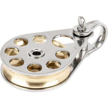 38mm真鍮製滑車ブロック（シャックル付き） (38MM BRASS SHEAVED BLOCK WITH SHACKLE)