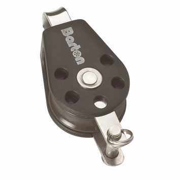 Size 1 30mm Plain Bearing Pulley Block Single Fixed Eye & Becket