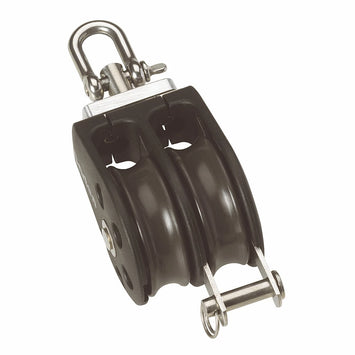 Size 1 30mm Plain Bearing Pulley Block Double Swivel & Becket