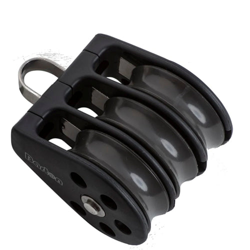 Size 1 30mm Plain Bearing Pulley Block Triple, Fixed Eye