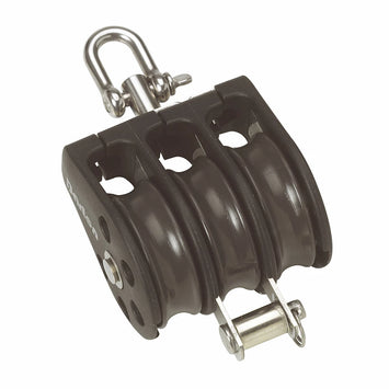 Size 1 30mm Plain Bearing Pulley Block Triple Swivel & Becket