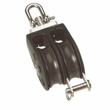 Size 2 35mm Plain Bearing Pulley Block Double Swivel & Becket