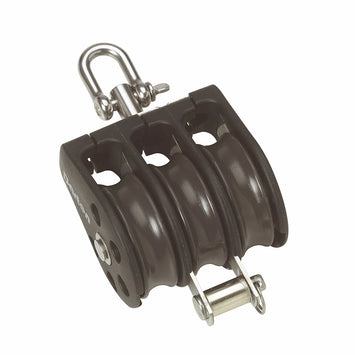 Size 2 35mm Plain Bearing Pulley Block Triple Swivel & Becket