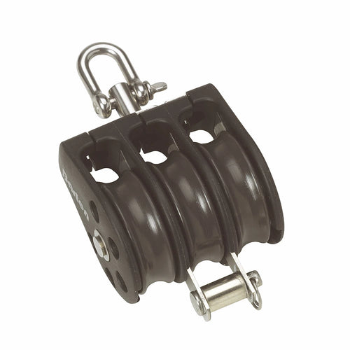 Size 2 35mm Plain Bearing Pulley Block Triple Swivel & Becket