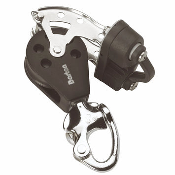Size 2 35mm Plain Bearing Pulley Block Single Snap Shackle Becket & Cam