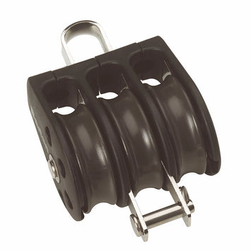 Size 3 45mm Plain Bearing Pulley Block Triple Fixed Eye & Becket