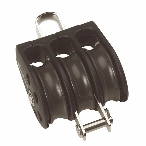 Size 3 45mm Plain Bearing Pulley Block Triple Fixed Eye & Becket