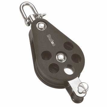 Size 6 64mm Plain Bearing Pulley Block Single Swivel & Becket
