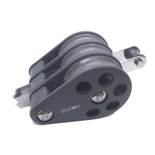 Size 6 64mm Plain Bearing Pulley Block Triple Fixed Eye & Becket