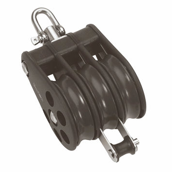 Size 6 64mm Plain Bearing Pulley Block Triple Swivel & Becket