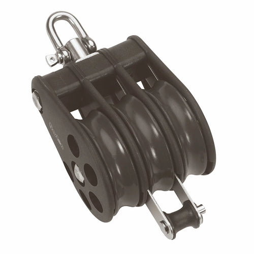 Size 6 64mm Plain Bearing Pulley Block Triple Swivel & Becket