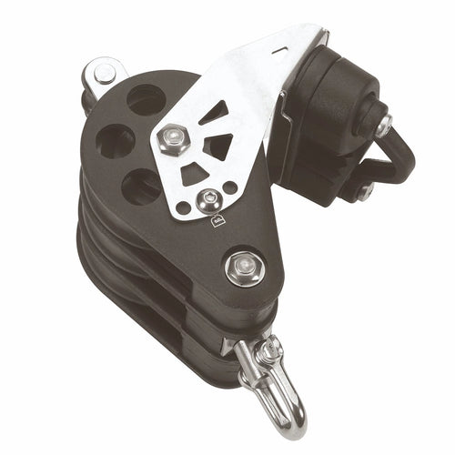 Size 6 64mm Plain Bearing Pulley Block Triple Swivel Becket & Cam