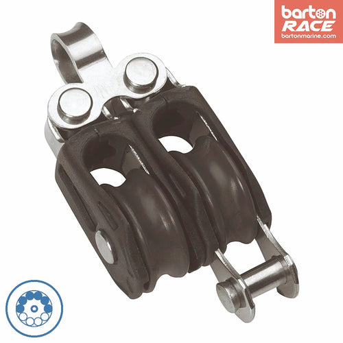 Size 0 20mm Ball Bearing Pulley Block Double Fixed Eye & Becket