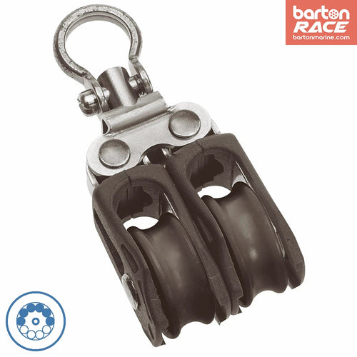 Size 0 20mm Ball Bearing Pulley Block Double With Swivel