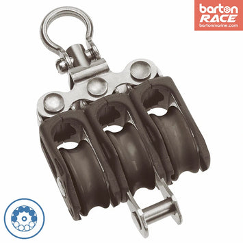 Size 0 20mm Ball Bearing Pulley Block Triple Swivel & Becket