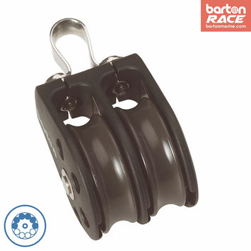 Size 1 30mm Ball Bearing Pulley Block Double With Fixed Eye