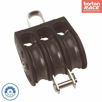 Size 1 30mm Ball Bearing Pulley Block Triple Fixed Eye & Becket