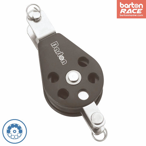 Size 2 35mm Ball Bearing Pulley Block Single Double Tang & Becket