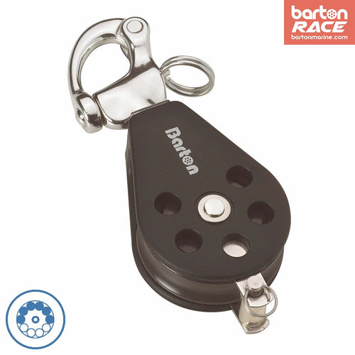 Size 2 35mm Ball Bearing Pulley Block Single Snap Shackle & Becket