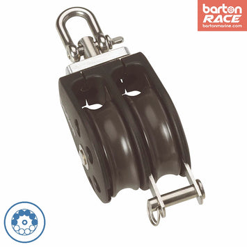 Size 2 35mm Ball Bearing Pulley Block Double Swivel & Becket