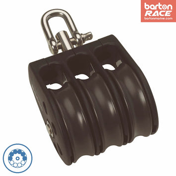 Size 2 35mm Ball Bearing Pulley Block Triple Swivel