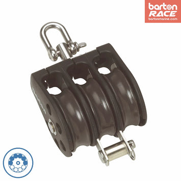Size 2 35mm Ball Bearing Pulley Block Triple Swivel & Becket