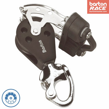 Size 2 35mm Ball Bearing Pulley Block Single Snap Shackle Becket & Cam
