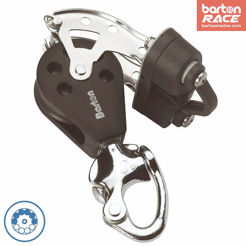 Size 2 35mm Ball Bearing Pulley Block Single Snap Shackle Becket & Cam