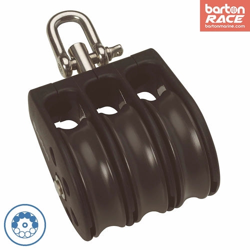 Size 3 45mm Ball Bearing Pulley Block Triple Block With Swivel