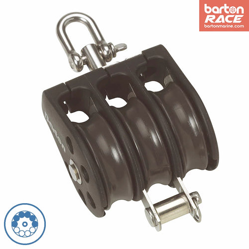 Size 3 45mm Ball Bearing Pulley Block Triple Swivel & Becket