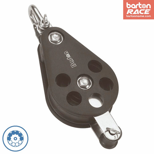 Size 6 64mm Ball Bearing Pulley Block Single Reverse Shackle & Becket