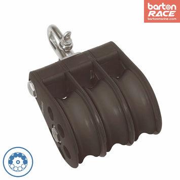 Size 6 64mm Ball Bearing Pulley Block Triple Swivel