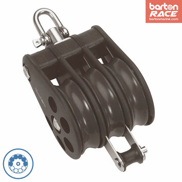 Size 6 64mm Ball Bearing Pulley Block Triple Swivel & Becket