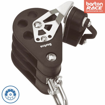 Size 6 64mm Ball Bearing Pulley Block Triple Swivel & Cam