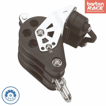 Size 6 64mm Ball Bearing Pulley Block Triple Swivel Becket & Cam