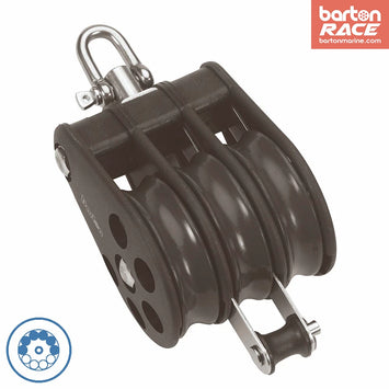 Size 7 70mm Ball Bearing Pulley Block Triple Swivel & Becket