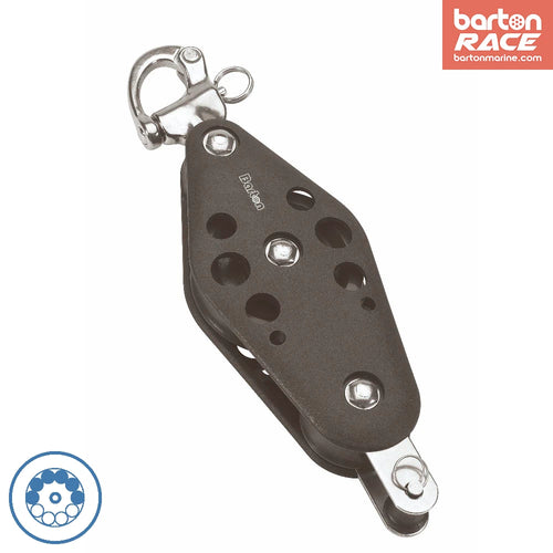 Size 7 44/72mm Fiddle Ball Bearing Pulley Block Snap Shackle & Becket