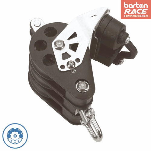 Size 7 70mm Ball Bearing Pulley Block Triple Swivel Becket & Cam