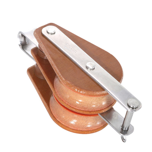 TUPHblox – Tufnol Double Block With Bow + Becket – 64mm (2 1/2″) T06211
